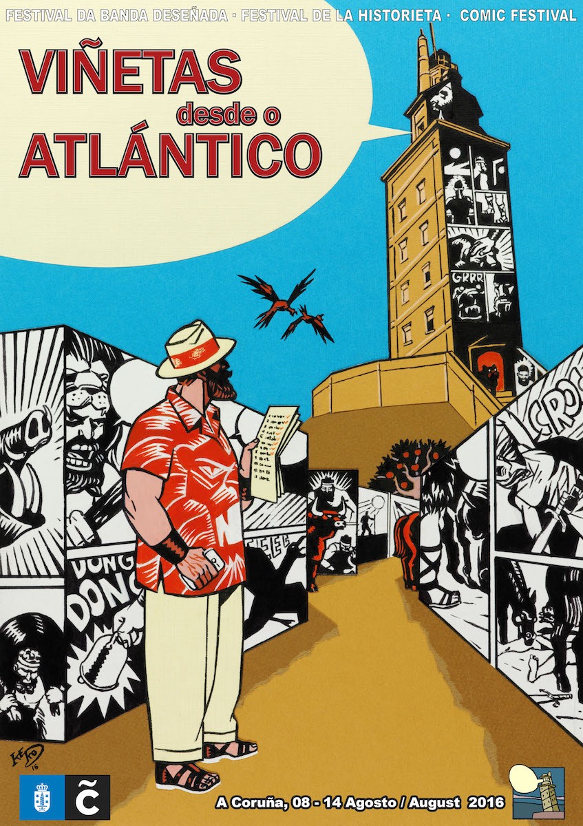 Cartel Viñetas desde o Atlántico 2016