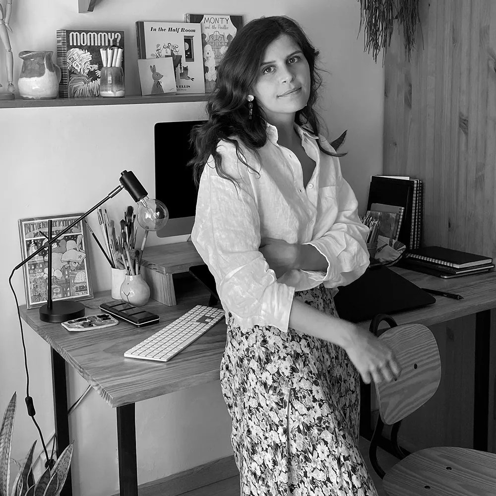 Laura Suárez no seu estudio