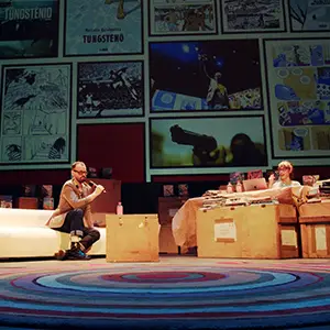 Momento dunha entrevista no Viñetas Late Night Show