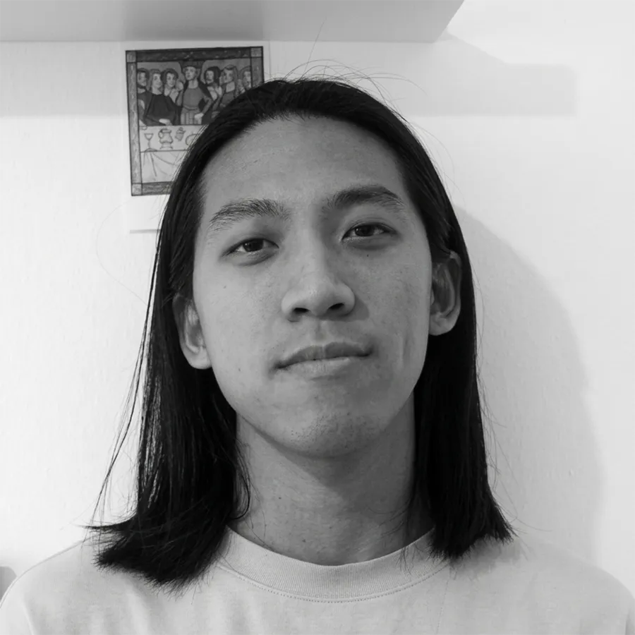 Retrato en branco e negro de Luis Yang