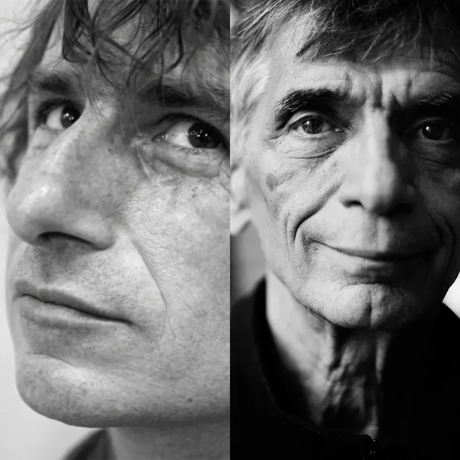Retrato en branco e negro de Troubs e Edmond Baudoin