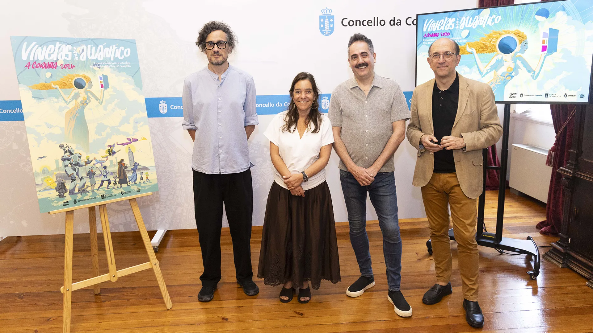 Foto de familia de Miguel Robledo, In&eacute;s Rey, Manel Cr&aacute;neo e Gonzalo Castro