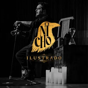 Cartel de O Nicho Ilustrado con David Perdomo sentado de perfil