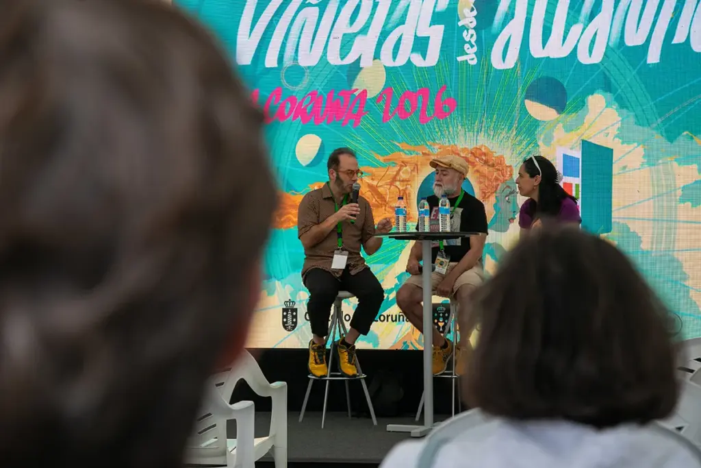 Faladoiro con Pep Brocal e Sebas Martín na carpa do Viñetas 2026